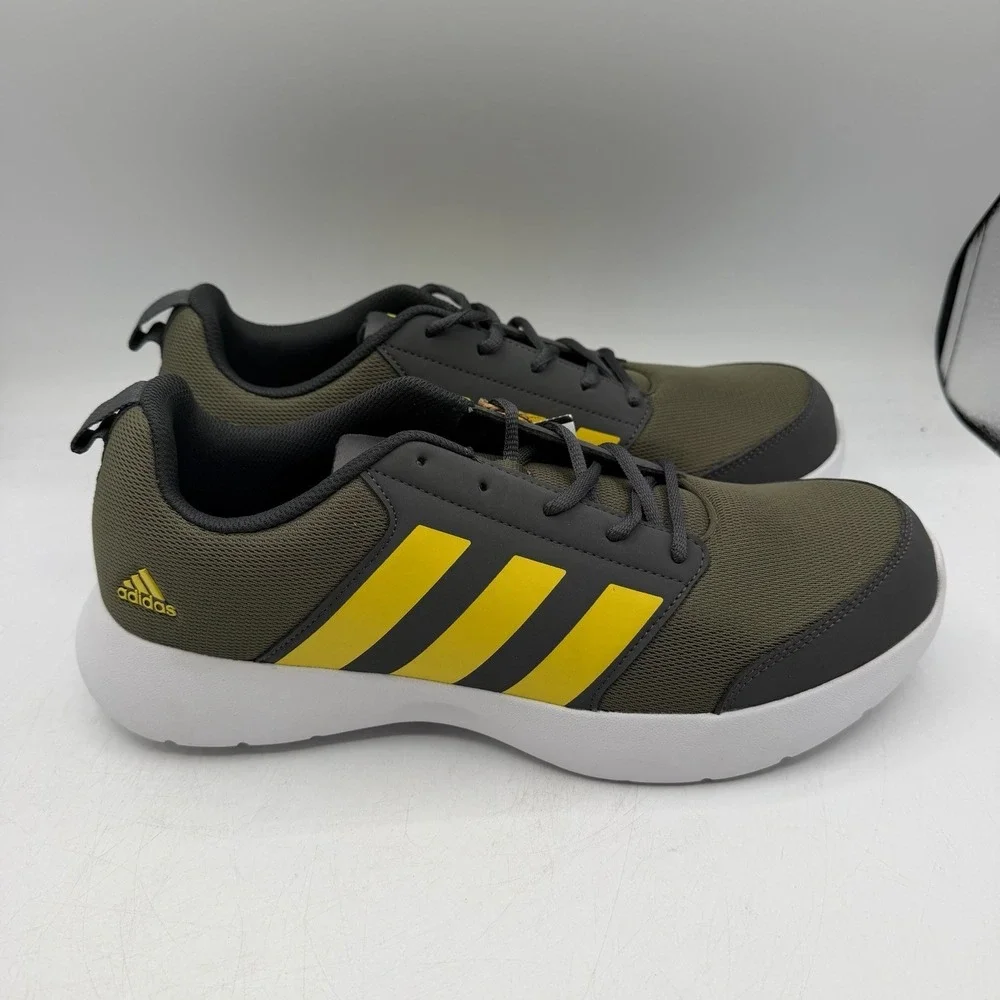 Adidas Pomazor M Running Shoes Mens Sz 10.5 Olive Green/Yellow Sneakers IU6603